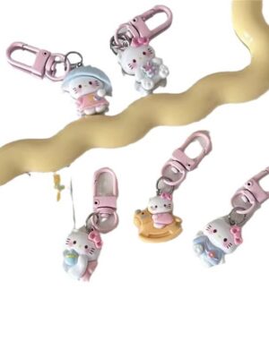 KT Cat Backpack Keychain - Cute Cartoon Backpack Pendant, Couple Small Gift, Keychain