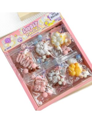 24-Piece Snack Toy Pendant Squishies Set in Color Box – Stress-Relief Essential