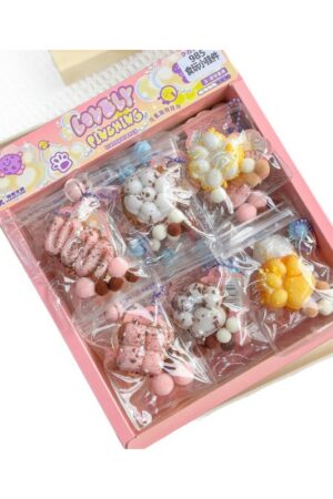 24-Piece Snack Toy Pendant Squishies Set in Color Box – Stress-Relief Essential