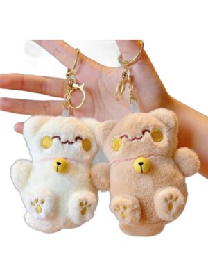 Cute Lucky Cat Pendant: Plush Toy Doll with Bell, Bag Charm & Keychain