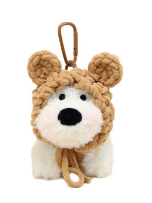 Handmade Cute West Highland White Terrier Bag Charm / Scrappy Puppy Plush Doll Keychain