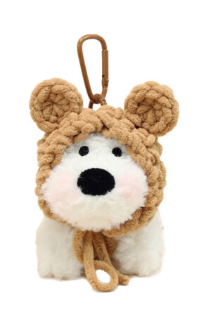 Handmade Cute West Highland White Terrier Bag Charm / Scrappy Puppy Plush Doll Keychain
