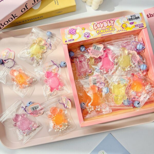 Crystal Booger Double-Color Turtle Squishy Keychain Stress Relief Toy - 图片 7