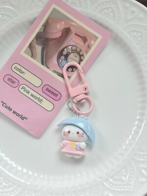 KT Cat Backpack Keychain - Cute Cartoon Backpack Pendant, Couple Small Gift, Keychain