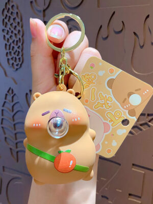 Cartoon bubble-blowing stress-relief keychain backpack pendant couple car keychain