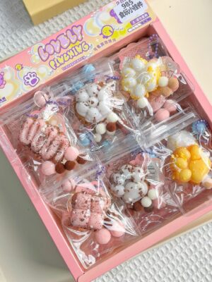 24-Piece Snack Toy Pendant Squishies Set in Color Box – Stress-Relief Essential