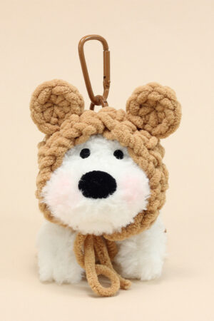 Handmade Cute West Highland White Terrier Bag Charm / Scrappy Puppy Plush Doll Keychain