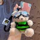 cartoon plush trendy cool bear keychain, schoolbag small pendant, cute couple bag doll keychain