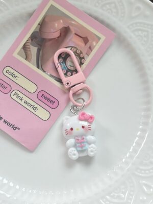 KT Cat Backpack Keychain - Cute Cartoon Backpack Pendant, Couple Small Gift, Keychain