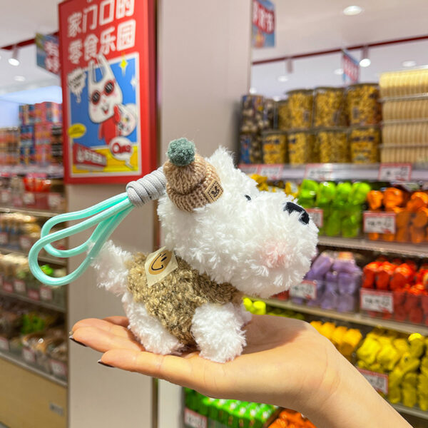 scraggly dog plush cartoon bag charm & keychain