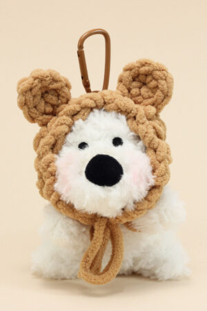 Handmade Cute West Highland White Terrier Bag Charm / Scrappy Puppy Plush Doll Keychain