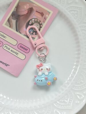 KT Cat Backpack Keychain - Cute Cartoon Backpack Pendant, Couple Small Gift, Keychain