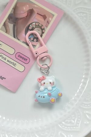 KT Cat Backpack Keychain - Cute Cartoon Backpack Pendant, Couple Small Gift, Keychain