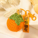 fleece knitted good things happen keychain small decoration cartoon crocheted persimmon bag keychain