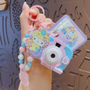 authentic sanrio cartoon beaded bracelet keychain, creative kuromi car & bag key chain doll pendant