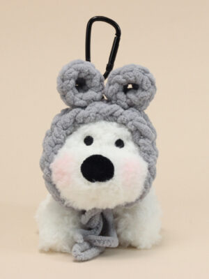 Handmade Cute West Highland White Terrier Bag Charm / Scrappy Puppy Plush Doll Keychain
