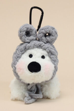 Handmade Cute West Highland White Terrier Bag Charm / Scrappy Puppy Plush Doll Keychain