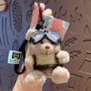 cartoon plush trendy cool bear keychain, schoolbag small pendant, cute couple bag doll keychain