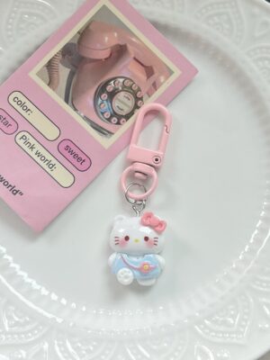 KT Cat Backpack Keychain - Cute Cartoon Backpack Pendant, Couple Small Gift, Keychain
