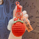 fleece knitted good things happen keychain small decoration cartoon crocheted persimmon bag keychain