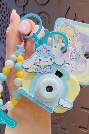 Authentic Sanrio Cartoon Beaded Bracelet Keychain, Creative Kuromi Car & Bag Key Chain Doll Pendant