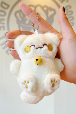 Cute Lucky Cat Pendant: Plush Toy Doll with Bell, Bag Charm & Keychain