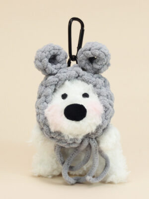Handmade Cute West Highland White Terrier Bag Charm / Scrappy Puppy Plush Doll Keychain