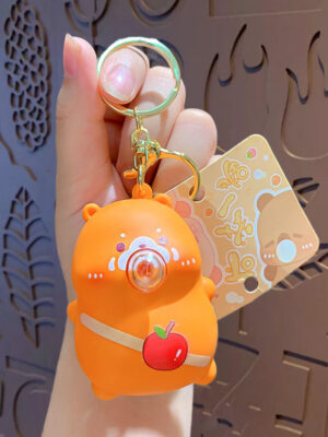 Cartoon bubble-blowing stress-relief keychain backpack pendant couple car keychain