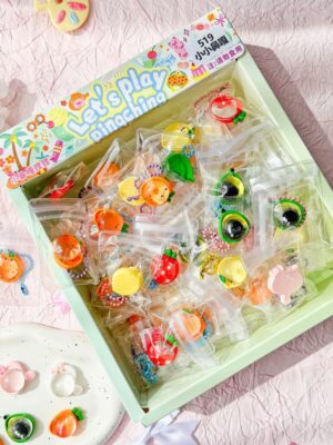24-Piece Snack Toy Pendant Squishies Set in Color Box – Stress-Relief Essential