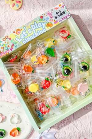 24-Piece Snack Toy Pendant Squishies Set in Color Box – Stress-Relief Essential