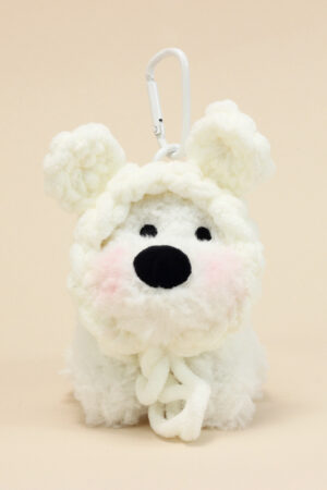 Handmade Cute West Highland White Terrier Bag Charm / Scrappy Puppy Plush Doll Keychain