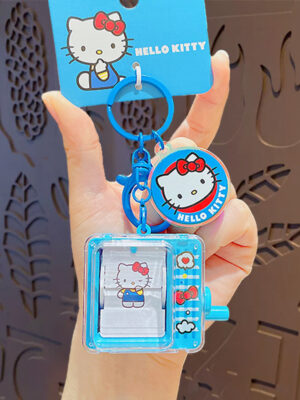 Authentic Sanrio Cartoon Beaded Bracelet Keychain, Creative Kuromi Car & Bag Key Chain Doll Pendant