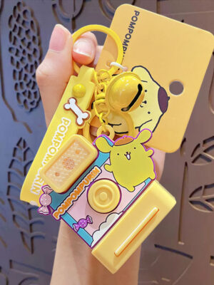 Authentic Sanrio Cartoon Beaded Bracelet Keychain, Creative Kuromi Car & Bag Key Chain Doll Pendant