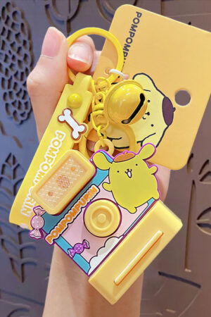 Authentic Sanrio Cartoon Beaded Bracelet Keychain, Creative Kuromi Car & Bag Key Chain Doll Pendant