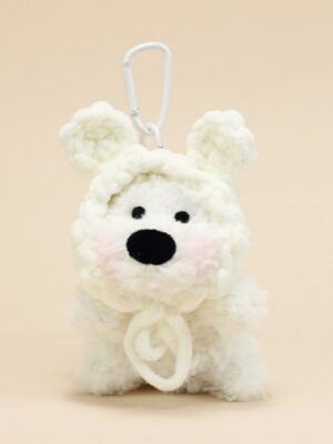 Handmade Cute West Highland White Terrier Bag Charm / Scrappy Puppy Plush Doll Keychain