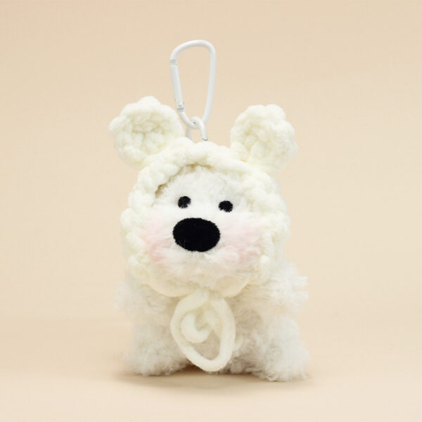 handmade cute west highland white terrier bag charm / scrappy puppy plush doll keychain