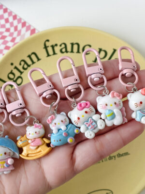 KT Cat Backpack Keychain - Cute Cartoon Backpack Pendant, Couple Small Gift, Keychain