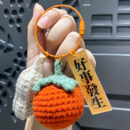 fleece knitted good things happen keychain small decoration cartoon crocheted persimmon bag keychain