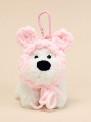 Handmade Cute West Highland White Terrier Bag Charm / Scrappy Puppy Plush Doll Keychain