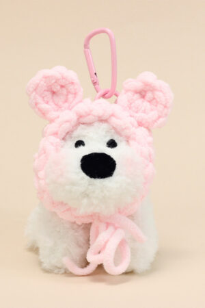 Handmade Cute West Highland White Terrier Bag Charm / Scrappy Puppy Plush Doll Keychain