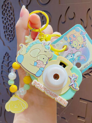Authentic Sanrio Cartoon Beaded Bracelet Keychain, Creative Kuromi Car & Bag Key Chain Doll Pendant
