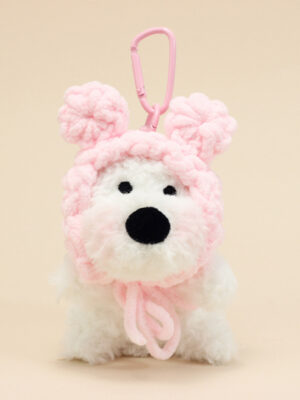 Handmade Cute West Highland White Terrier Bag Charm / Scrappy Puppy Plush Doll Keychain