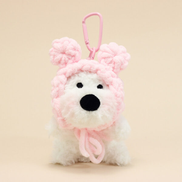 handmade cute west highland white terrier bag charm / scrappy puppy plush doll keychain
