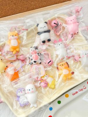 24-Piece Snack Toy Pendant Squishies Set in Color Box – Stress-Relief Essential