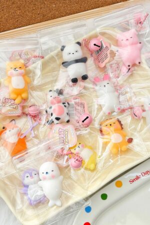 24-Piece Snack Toy Pendant Squishies Set in Color Box – Stress-Relief Essential
