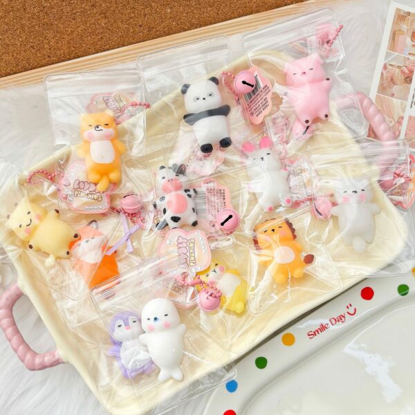 24 piece snack toy pendant squishies set in color box – stress relief essential