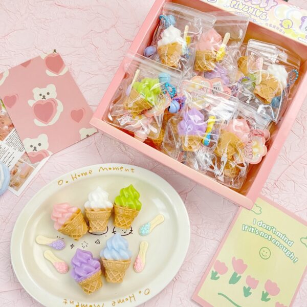24 piece snack toy pendant squishies set in color box – stress relief essential