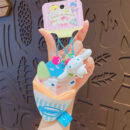 authentic sanrio cartoon beaded bracelet keychain, creative kuromi car & bag key chain doll pendant