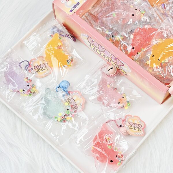 Crystal Booger Double-Color Turtle Squishy Keychain Stress Relief Toy - 图片 17