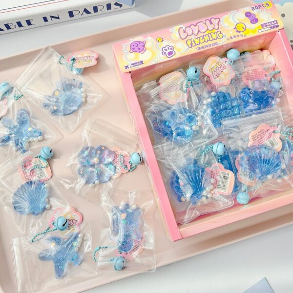 24 piece snack toy pendant squishies set in color box – stress relief essential